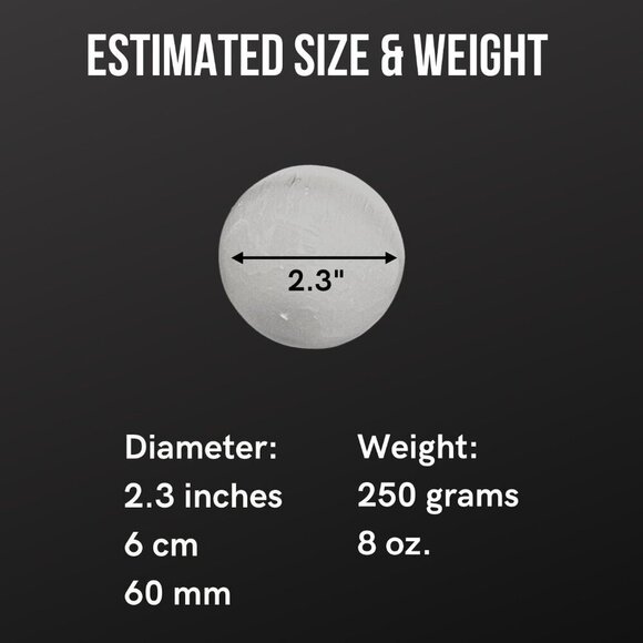 Polished White Selenite Crystal Sphere Meditation Home Decor 2.3 inch Diameter - Picture 2 of 7